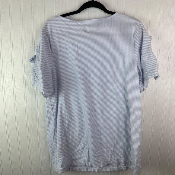 Banana Republic Stripe Cold Shoulder Top size XL - Picture 3 of 5